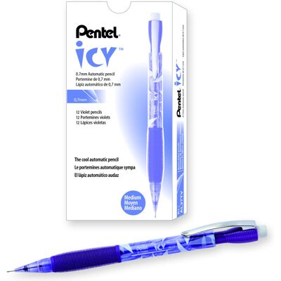 Pentel Icy Automatic Pencil 0.7mm Violet Barrel Box of 12 AL27TV 0.7 mm Pentel Icy Automatic Pencil 0.7mm Violet Barrel Box of 12 AL27TV 0.7 mm