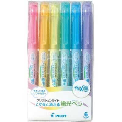 Pilot Frixion Light Soft Color Erasable Highlighter Pen 6 Color Set SFL-60SL-6C Pilot Frixion Light Soft Color Erasable Highlighter Pen 6 Color Set SFL-60SL-6C
