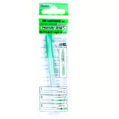 Pentel Refill For Handy-Line S Highlighter Light Green Ink Box of 12 (SLR3-K) Pentel Refill For Handy-Line S Highlighter Light Green Ink Box of 12 (SLR3-K)