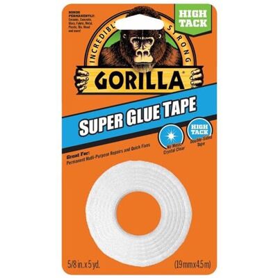 Gorilla 0.625 in. x 20 yard Super Glue Double Sided Tape - White - Pack of 6 Gorilla 0.625 in. x 20 yard Super Glue Double Sided Tape - White - Pack of 6
