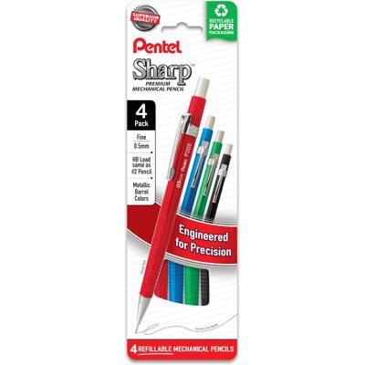 Pentel Sharp Metallic Mechanical Pencil (0.5mm) Fine Line Assorted Colored Ba Pentel Sharp Metallic Mechanical Pencil (0.5mm) Fine Line Assorted Colored Ba