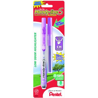 Pentel Handy-line S Retractable Highlighter Chisel Tip Violet Ink 1 Pen with Pentel Handy-line S Retractable Highlighter Chisel Tip Violet Ink 1 Pen with