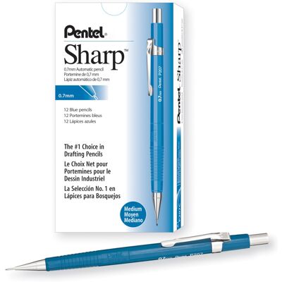 Pentel Sharp Mechanical Pencil (0.7mm) Blue Barrel Box of 12 (P207C) Pentel Sharp Mechanical Pencil (0.7mm) Blue Barrel Box of 12 (P207C)