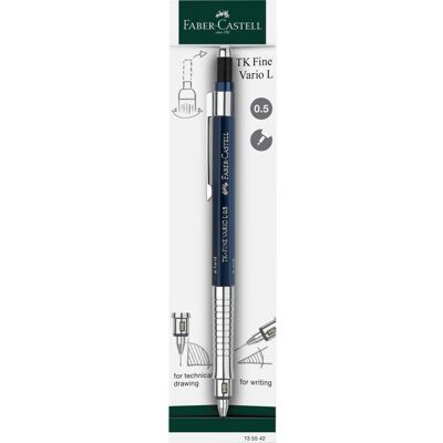 Faber TK-Fine Vario L 135542 Mechanical Pencil 0.5 mm Indigo Lead Pencil with Soft/Har Faber TK-Fine Vario L 135542 Mechanical Pencil 0.5 mm Indigo Lead Pencil with Soft/Har