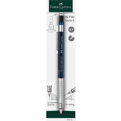 Faber TK-Fine Vario L 135742 Mechanical Pencil 0.7 mm Indigo Lead Pencil with Soft/Har Faber TK-Fine Vario L 135742 Mechanical Pencil 0.7 mm Indigo Lead Pencil with Soft/Har