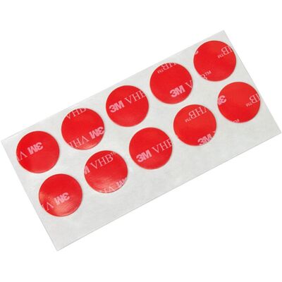 3M VHB Heavy Duty Mounting Tape 4910 Clear 1 1/2"""" Diameter Circles 5/pack 3M VHB Heavy Duty Mounting Tape 4910 Clear 1 1/2"""" Diameter Circles 5/pack
