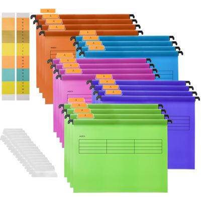 Hiziwimi 20PC PP Filing Cabinet A4 Suspension Files Hanging Folders with Tabs an Hiziwimi 20PC PP Filing Cabinet A4 Suspension Files Hanging Folders with Tabs an