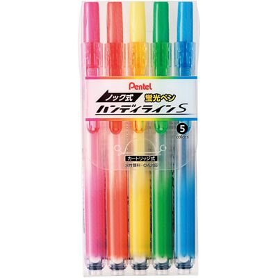 Pentel Knock Highlighter Handy Line 5 Color Set (SXNS15-5) Pentel Knock Highlighter Handy Line 5 Color Set (SXNS15-5)