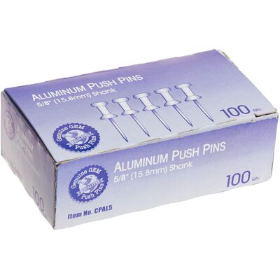 Essendant, Inc ADVANTUS Aluminum Head Push Pins Steel 5/8-Inch Point Silver 100 per Box (CPAL5) Essendant, Inc ADVANTUS Aluminum Head Push Pins Steel 5/8-Inch Point Silver 100 per Box (CPAL5)