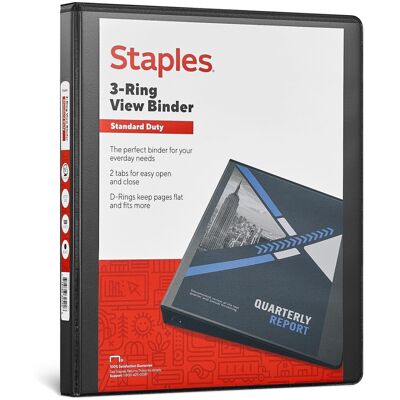 Staples 3-Ring Binder 1/2 Inch D-Ring Organizer for Home Office School Holds up Staples 3-Ring Binder 1/2 Inch D-Ring Organizer for Home Office School Holds up