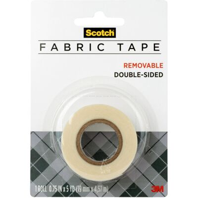 Scotch Removable Fabric Tape 3/4 in x 180 in 1-Roll Removable and Double Sided Scotch Removable Fabric Tape 3/4 in x 180 in 1-Roll Removable and Double Sided