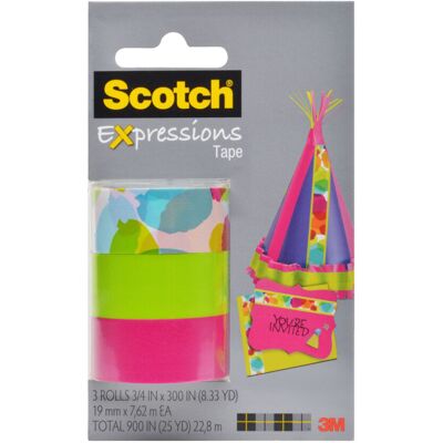 Scotch Expressions Magic Tape/ 3/4 x 300 Inches/Watercolor/Pink/Green/ 3-Rolls/P Scotch Expressions Magic Tape/ 3/4 x 300 Inches/Watercolor/Pink/Green/ 3-Rolls/P