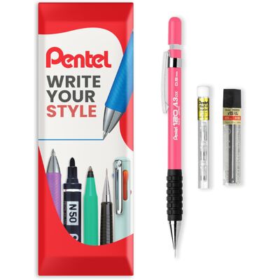 (Pink) Pentel 120 Mechanical Pencil with Refills, Erasers (Pink) Pentel 120 Mechanical Pencil with Refills, Erasers