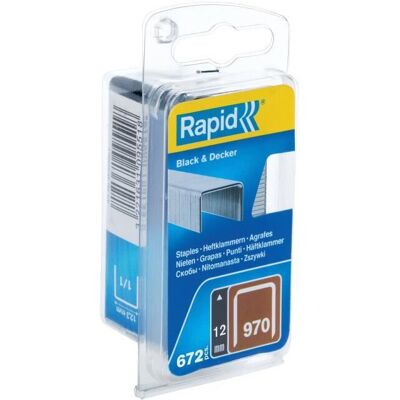 Flat wire staples - RAPID - No. 970/12mm - Blister 672 - (40109552) Flat wire staples - RAPID - No. 970/12mm - Blister 672 - (40109552)