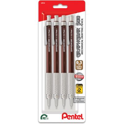 Pentel GraphGear 500 Mechanical Drafting Pencil, (0.3mm), Extra Fine Line, Brown Pentel GraphGear 500 Mechanical Drafting Pencil, (0.3mm), Extra Fine Line, Brown