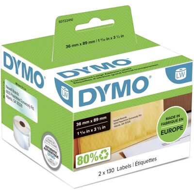 Dymo Labelwriter Labels Large Address Plastic 36X89mm Clear Ref 99013 S0722410 [ Dymo Labelwriter Labels Large Address Plastic 36X89mm Clear Ref 99013 S0722410 [
