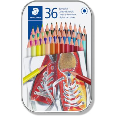STAEDTLER 175 M36 Wood-Free Coloured Pencils - Assorted Colours (Tin of 36) STAEDTLER 175 M36 Wood-Free Coloured Pencils - Assorted Colours (Tin of 36)