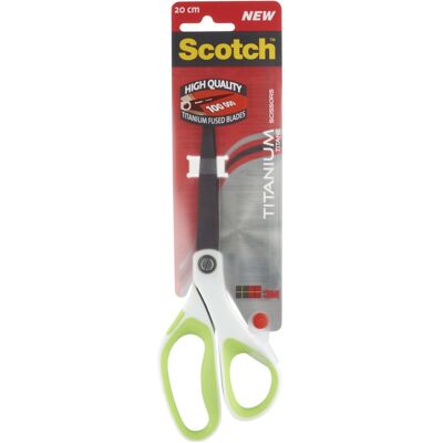 Scotch Titanium Scissors Green, 1 per Pack, 20 cm - Ideal for Fabric, Crafts and Scotch Titanium Scissors Green, 1 per Pack, 20 cm - Ideal for Fabric, Crafts and