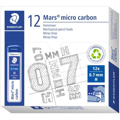 STAEDTLER 250 07-H Mars Micro Refill Leads for Mechanical Pencils - H, 0.7mm (Bo STAEDTLER 250 07-H Mars Micro Refill Leads for Mechanical Pencils - H, 0.7mm (Bo