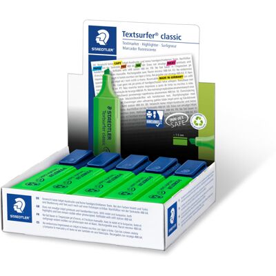 STAEDTLER 364-5 Textsurfer Classic Highlighter - Green (Box of 10) STAEDTLER 364-5 Textsurfer Classic Highlighter - Green (Box of 10)