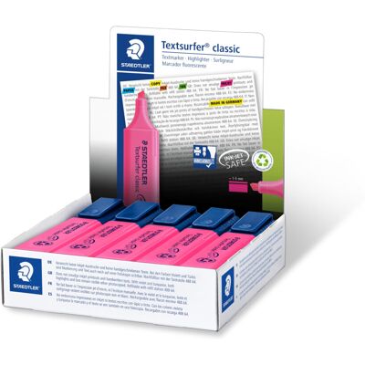 STAEDTLER 364-23 Textsurfer Classic Highlighter - Pink (Box of 10) STAEDTLER 364-23 Textsurfer Classic Highlighter - Pink (Box of 10)