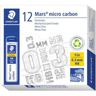 STAEDTLER 250 03-HB Mars Micro Refill Leads for Mechanical Pencils - HB, 0.3mm ( STAEDTLER 250 03-HB Mars Micro Refill Leads for Mechanical Pencils - HB, 0.3mm (