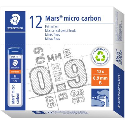 STAEDTLER 250 09-B Mars Micro Refill Leads for Mechanical Pencils - B, 0.9mm (Bo STAEDTLER 250 09-B Mars Micro Refill Leads for Mechanical Pencils - B, 0.9mm (Bo