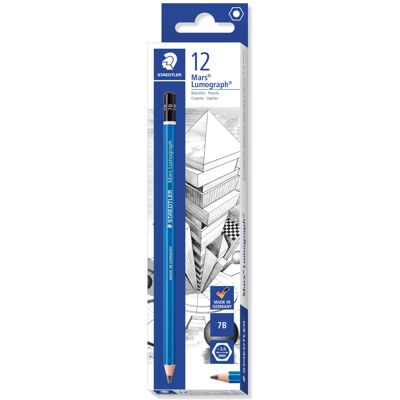 STAEDTLER 100-7B Mars Lumograph Graphite Pencils for Drawing and Sketching - 7B STAEDTLER 100-7B Mars Lumograph Graphite Pencils for Drawing and Sketching - 7B