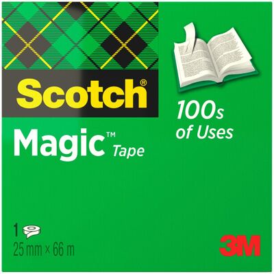 Scotch Magic Tape, 1 Roll, 25 mm x 66 m - General Purpose Sticky Tape for Docume Scotch Magic Tape, 1 Roll, 25 mm x 66 m - General Purpose Sticky Tape for Docume
