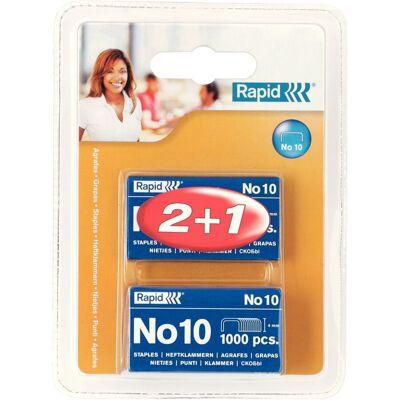 Rapid No. 10 Small Staples, For Stapling up to 10 Sheets, Use with Mini Staplers Rapid No. 10 Small Staples, For Stapling up to 10 Sheets, Use with Mini Staplers