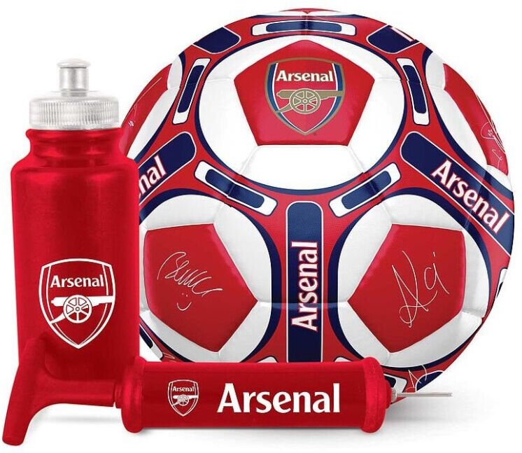 Arsenal FC Team Merchandise Football Signature Ball Bottle Pump Gift Set 500ml