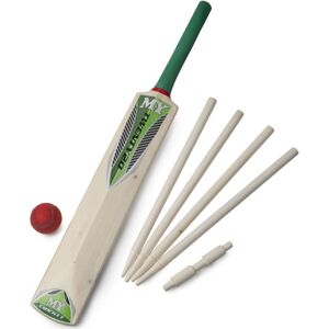 MY Size 3 Wooden Cricket Set with Mesh Carry Bag - Bat 72cm, Soft Ball, Stumps & Ba MY Size 3 Wooden Cricket Set with Mesh Carry Bag - Bat 72cm, Soft Ball, Stumps & Ba
