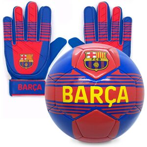 FC Barcelona Junior Size 4 Football & Goalkeeper Goalie Gloves Set OFFICIAL Gift FC Barcelona Junior Size 4 Football & Goalkeeper Goalie Gloves Set OFFICIAL Gift