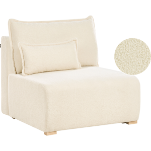 Beliani 1-Seat Section NERBO Boucle Off-White with Storage Beliani 1-Seat Section NERBO Boucle Off-White with Storage