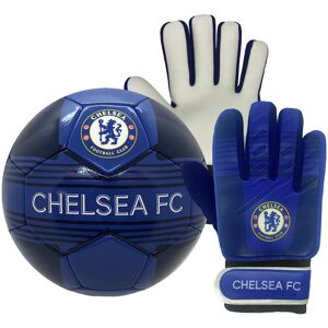 Chelsea FC Junior Size 4 Football & Goalkeeper Goalie Gloves Set OFFICIAL Gift Chelsea FC Junior Size 4 Football & Goalkeeper Goalie Gloves Set OFFICIAL Gift