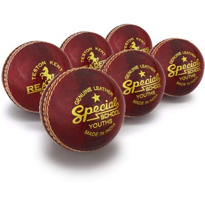 Readers Special School Cricket Ball 4.75oz, Red, Youths (Box Of x6) Readers Special School Cricket Ball 4.75oz, Red, Youths (Box Of x6)