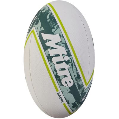 (5, White/Mint/Lime) Mitre Sabre Rugby Ball (5, White/Mint/Lime) Mitre Sabre Rugby Ball