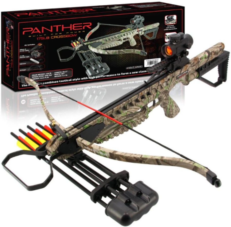 Anglo Arms Panther 175lb Deluxe CAMO Crossbow Kit With Accessories