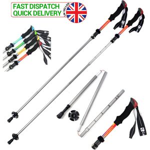 Unbranded (Red) Foldable Anti Shock Nordic Walking Sticks Telescopic Cane Hiking Trekking Unbranded (Red) Foldable Anti Shock Nordic Walking Sticks Telescopic Cane Hiking Trekking