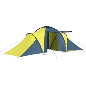 vidaXL Camping Tent 6 Persons Blue and Yellow - Camping Tent vidaXL Camping Tent 6 Persons Blue and Yellow - Camping Tent