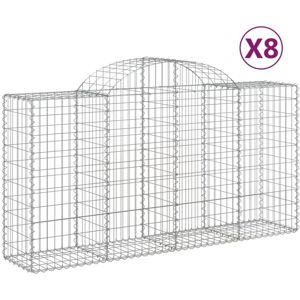 vidaXL Arched Gabion Basket 8 pcs - Garden Decorative Fence vidaXL Arched Gabion Basket 8 pcs - Garden Decorative Fence