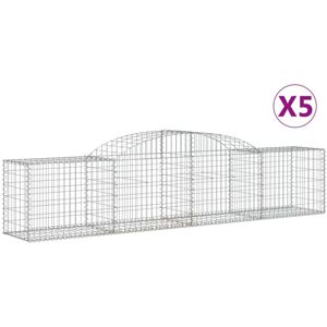 vidaXL Arched Gabion Baskets 5 pcs - Garden Decorative Wall vidaXL Arched Gabion Baskets 5 pcs - Garden Decorative Wall