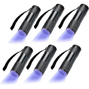 Unbranded 6-Pack 9-LED UV Flashlight Ultraviolet Torch - Portable Aluminum Outdoor Mini In Unbranded 6-Pack 9-LED UV Flashlight Ultraviolet Torch - Portable Aluminum Outdoor Mini In