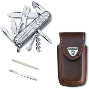 (silvertech, brown leather) Victorinox CLIMBER Swiss army knife with Pouch spare (silvertech, brown leather) Victorinox CLIMBER Swiss army knife with Pouch spare