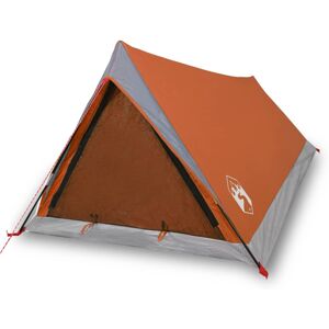 vidaXL Camping Tent 2 Person Grey & Orange Waterproof - Camping Tent vidaXL Camping Tent 2 Person Grey & Orange Waterproof - Camping Tent