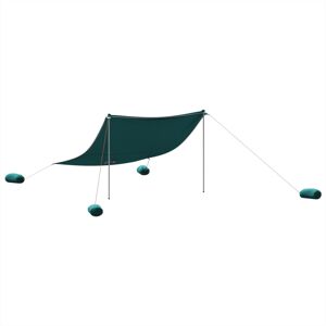 vidaXL Beach Canopy with Sand Anchors Beach Tent Sun Shelter Green 304x300 cm vidaXL Beach Canopy with Sand Anchors Beach Tent Sun Shelter Green 304x300 cm