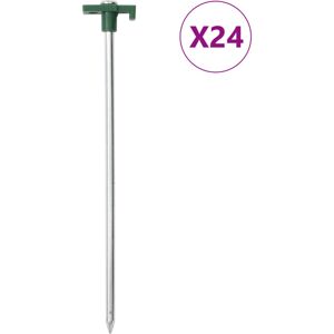 (24 pcs) vidaXL Tent Pegs Ground Peg Camping Peg Ground Stake Galvanised Steel a (24 pcs) vidaXL Tent Pegs Ground Peg Camping Peg Ground Stake Galvanised Steel a