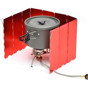 GreenZech (Red, 10Plates (84x24cm)) Oxidized Camping Gas Stove Wind Shield Aluminum Alloy GreenZech (Red, 10Plates (84x24cm)) Oxidized Camping Gas Stove Wind Shield Aluminum Alloy