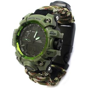 Unbranded (Army-camouflage) Outdoor Survival Watch Waterproof Emergency Gear Compass Whist Unbranded (Army-camouflage) Outdoor Survival Watch Waterproof Emergency Gear Compass Whist