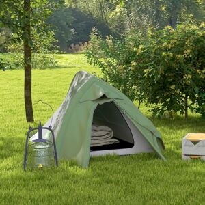 Outsunny Double Layer Camping Tent for 1-2 Man, 2000mm Waterproof, Green Outsunny Double Layer Camping Tent for 1-2 Man, 2000mm Waterproof, Green